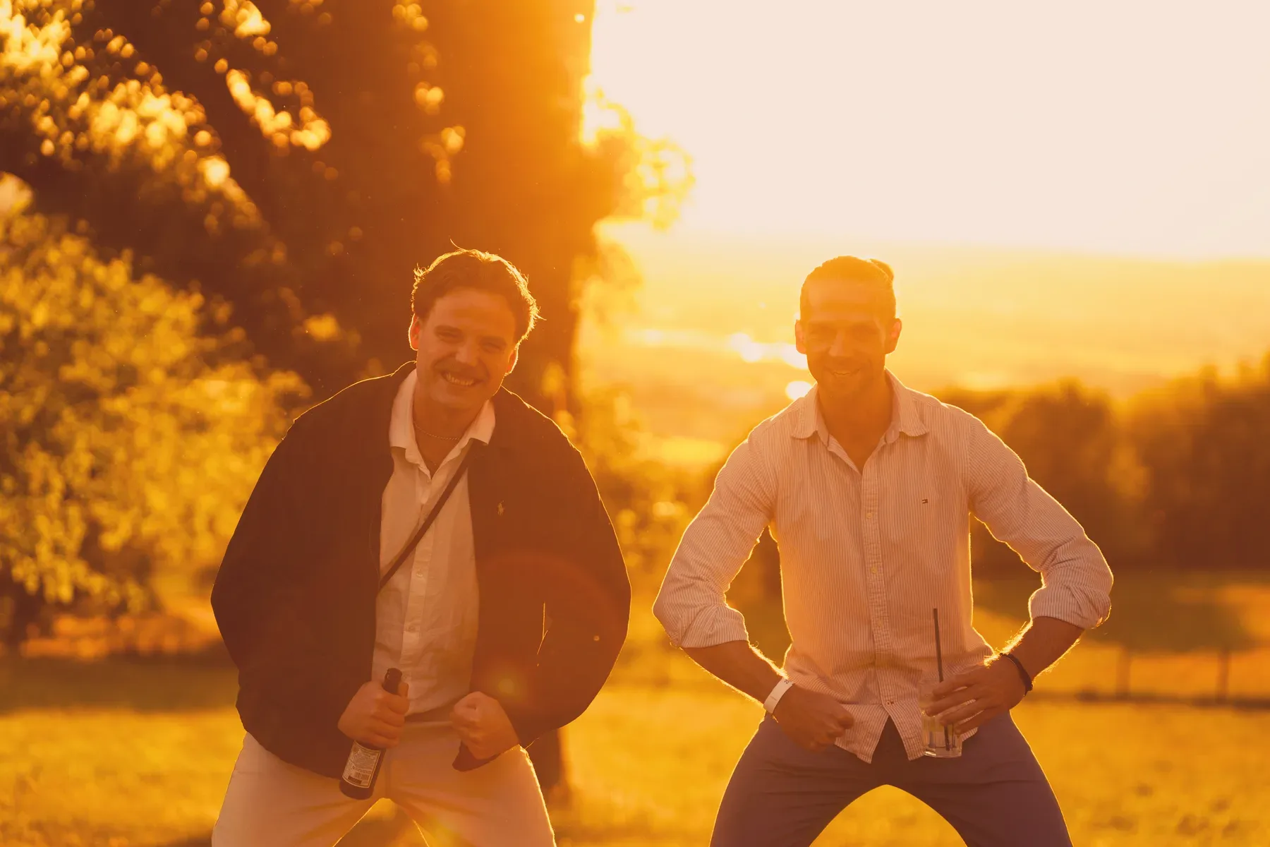 Eventfotografie zur Firmenfeier im Abendlicht auf dem Geisberg