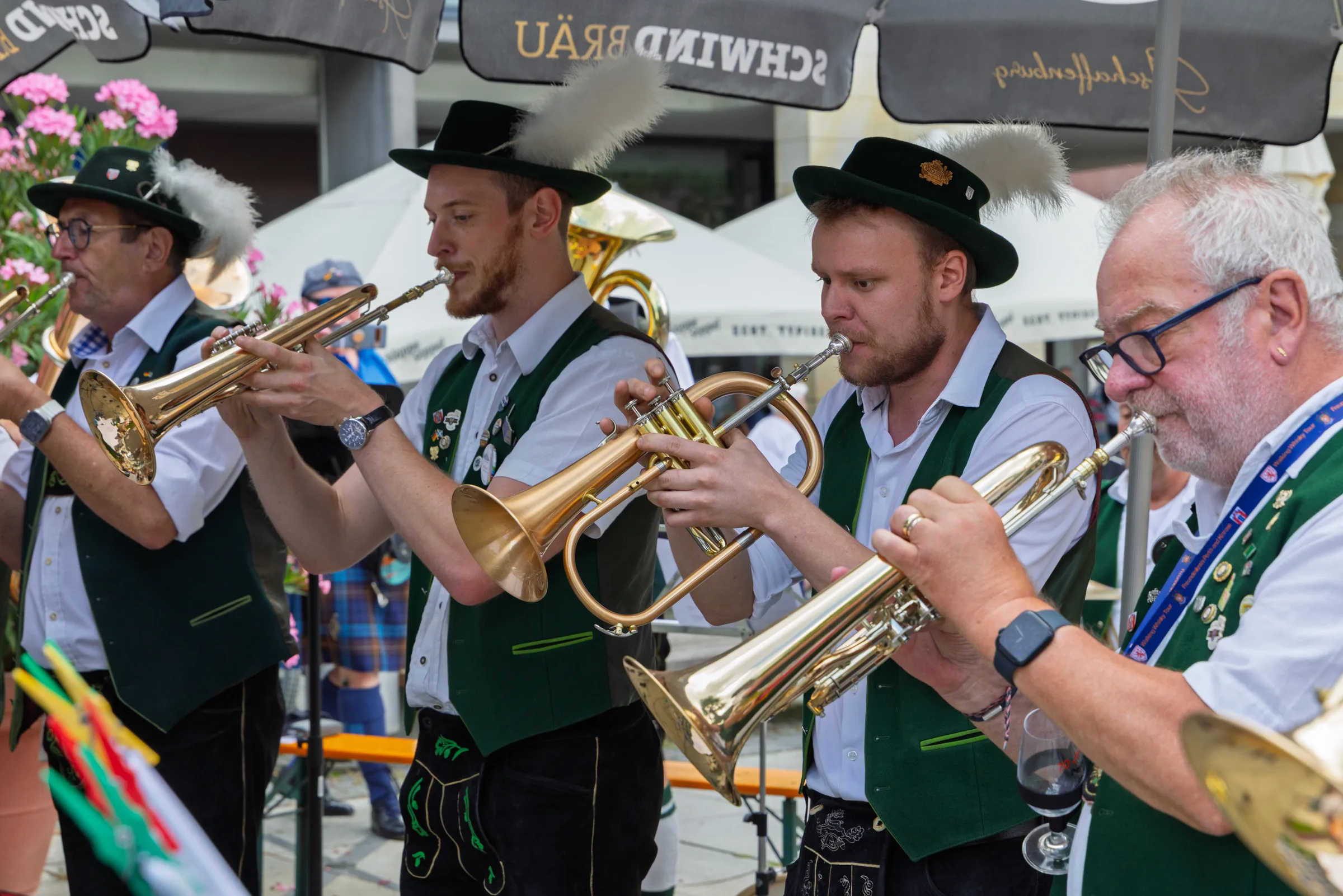 Eventfotografie Aschaffenburg: Blaskapelle Melomania Obernau beim Bühnenauftritt