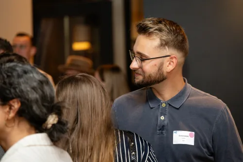 Eventfotografie After Work Lounge im SCHWIND am Dalberg: Ankommen der Gäste am Abend