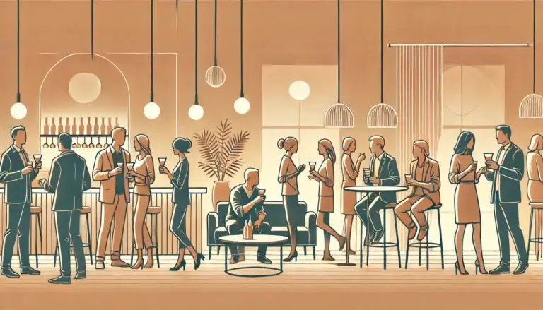 Illustration eines After Work Lounge-Events der Wirtschaftsjunioren Aschaffenburg im Fräulein Lotte